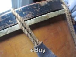 Nice Orig. Civil War Company Rope Snare Drum, withHAYNES Label, Boston, Musician
