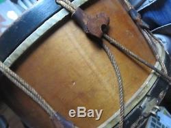 Nice Orig. Civil War Company Rope Snare Drum, withHAYNES Label, Boston, Musician