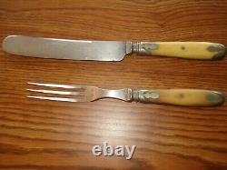 Nice Original CIVIL War Era Bone Handle Cutlery Set, Green River Works Cw-2