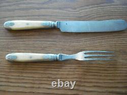 Nice Original CIVIL War Era Bone Handle Cutlery Set, Green River Works Cw-2