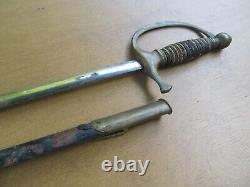 Nice Original Civil War Musician Sword & Scabbard, Bright Blade, Exc. Decorator