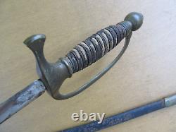 Nice Original Civil War Musician Sword & Scabbard, Bright Blade, Exc. Decorator