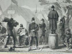 Nov 9, 1861 Original Civil War Engraving of Punishment Drill in the Federal Camp