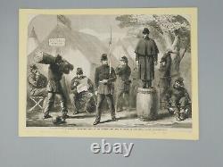 Nov 9, 1861 Original Civil War Engraving of Punishment Drill in the Federal Camp