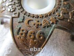 ORIGINAL ANTIQUE CIVIL WAR INKWELL Corps Badges 1861-1866