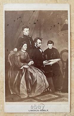 ORIGINAL CIVIL WAR LINCOLN FAMILY CDV PHOTOGRAPH c1864