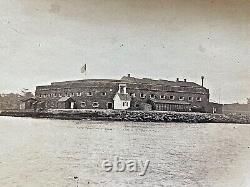 ORIGINAL CIVIL WAR UNION PRISON' FORT LAFAYETTE' NEW YORK PHOTOGRAPH c1896