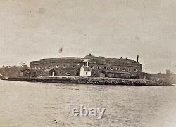 ORIGINAL CIVIL WAR UNION PRISON' FORT LAFAYETTE' NEW YORK PHOTOGRAPH c1896