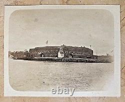 ORIGINAL CIVIL WAR UNION PRISON' FORT LAFAYETTE' NEW YORK PHOTOGRAPH c1896