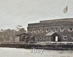 ORIGINAL CIVIL WAR UNION PRISON' FORT LAFAYETTE' NEW YORK PHOTOGRAPH c1896