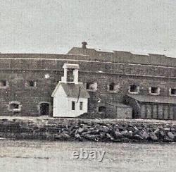 ORIGINAL CIVIL WAR UNION PRISON' FORT LAFAYETTE' NEW YORK PHOTOGRAPH c1896