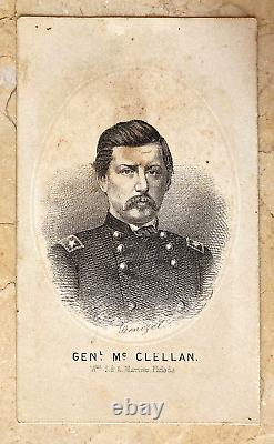 ORIGINAL CIVIL WAR U. S. ARMY MAJOR GENERAL McCLELLAN ENGRAVED CDV 1862