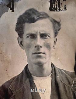 ORIGINAL! RARE! CIVIL WAR MAN 1/6 PLATE TINTYPE PHOTOGRAPH c1864