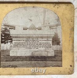 ORIGINAL UNION & CONFEDERATE CIVIL WAR UNKNOWNS MONUMENT c1866 STEREO VIEW PHOTO