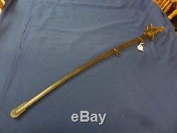 Old Ames Civil War Sword Brass & Leather Handle Marked U. S. G. W. S. 1864 Nice