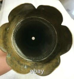 Old Original Handmade Flower Vase-military War Bronze Bullet Cartidrige-35 Cm-rr