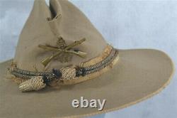 Old period mens 7 1/4 Civil War Indian War infantry hat wide brim tan 1860-1880