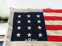Original 12 stars American Civil War Flag 52 X 40 sewn estate find Florida