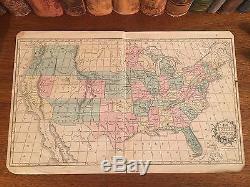 Original 1855 Antique Pre-Civil War Map UNITED STATES of AMERICA Hand-Colored US