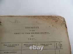 Original 1861 Civil War Official US Army Soldier Register Paperback Book