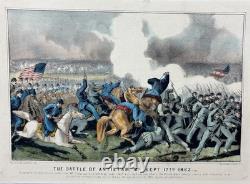 Original 1862 Currier & Ives Civil War Battle of Antietam Maryland Lithograph