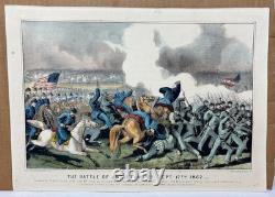 Original 1862 Currier & Ives Civil War Battle of Antietam Maryland Lithograph
