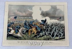 Original 1862 Currier & Ives Civil War Battle of Antietam Maryland Lithograph