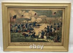 Original 1862 Currier & Ives Civil War Battle of Pittsburgh, TENN. Lithograph