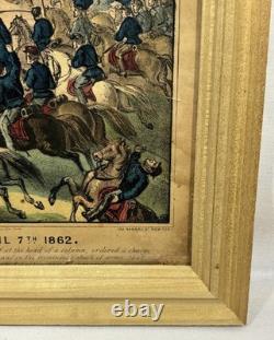Original 1862 Currier & Ives Civil War Battle of Pittsburgh, TENN. Lithograph