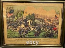 Original 1862 Currier & Ives Civil War General Meagher Battle of Fair Oaks