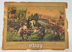 Original 1862 Currier & Ives Civil War General Meagher Battle of Fair Oaks