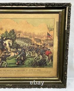 Original 1862 Currier & Ives Civil War General Meagher Battle of Fair Oaks
