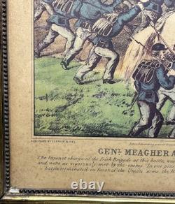 Original 1862 Currier & Ives Civil War General Meagher Battle of Fair Oaks