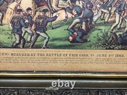 Original 1862 Currier & Ives Civil War General Meagher Battle of Fair Oaks
