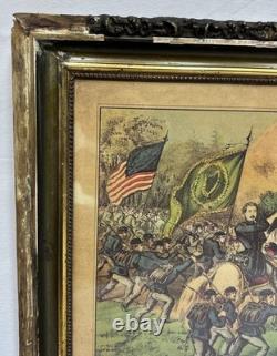 Original 1862 Currier & Ives Civil War General Meagher Battle of Fair Oaks