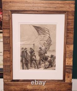 Original 1864 Harper's Weekly Civil War Engraving Our Flag Is There Framed Original 1864 Harper's Weekly Civil War Engraving Our Flag Is There Framed
