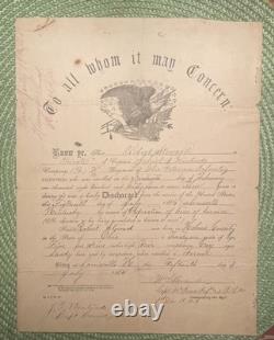 Original 1865 Civil War Discharge Co. B, 76th Ohio Vol Inf Vol Mustered July 1866