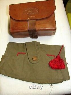 Original 1930s Spanish Civil War Medics Leather Bandage Box & Tasseled Field Cap