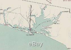 Original Antique CSA US Civil War Map COAST OF TEXAS Corpus Christi Galveston TX