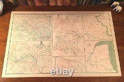 Original Antique Civil War Map APPOMATTOX COURT HOUSE Virginia PETERSBURG Routes