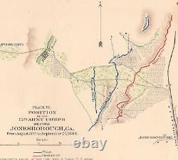 Original Antique Civil War Map ATLANTA CAMPAIGN Rome Marietta Jonesboro GEORGIA