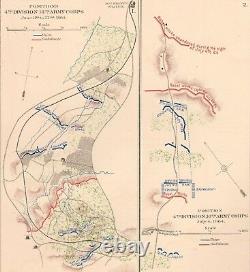 Original Antique Civil War Map ATLANTA CAMPAIGN Rome Marietta Jonesboro GEORGIA