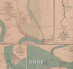 Original Antique Civil War Map BATTLE of FIVE FORKS Virginia Fought April 1,1865