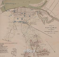 Original Antique Civil War Map DEFENSES of WASHINGTON DC Alexandria VA Virginia