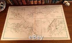 Original Antique Civil War Map FREDERICKSBURG Virginia WINCHESTER Robert E Lee