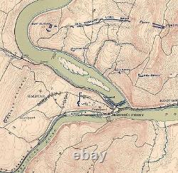 Original Antique Civil War Map HARPERS FERRY West Virginia HAGERSTOWN Maryland