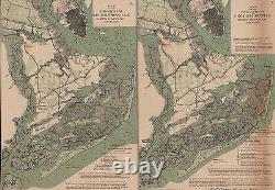 Original Antique Civil War Map SECESSIONVILLE South Carolina SC Stuart's Cavalry