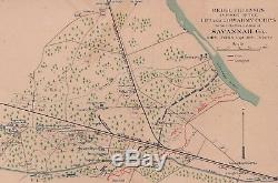 Original Antique Civil War Map Sherman's Siege SAVANNAH Georgia GA December 1864