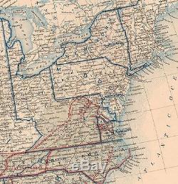 Original Antique Civil War Map UNION & CONFEDERATE BOUNDARIES June 30, 1862