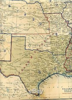 Original Antique Civil War Map UNION & CONFEDERATE BOUNDARIES of June 30, 1863